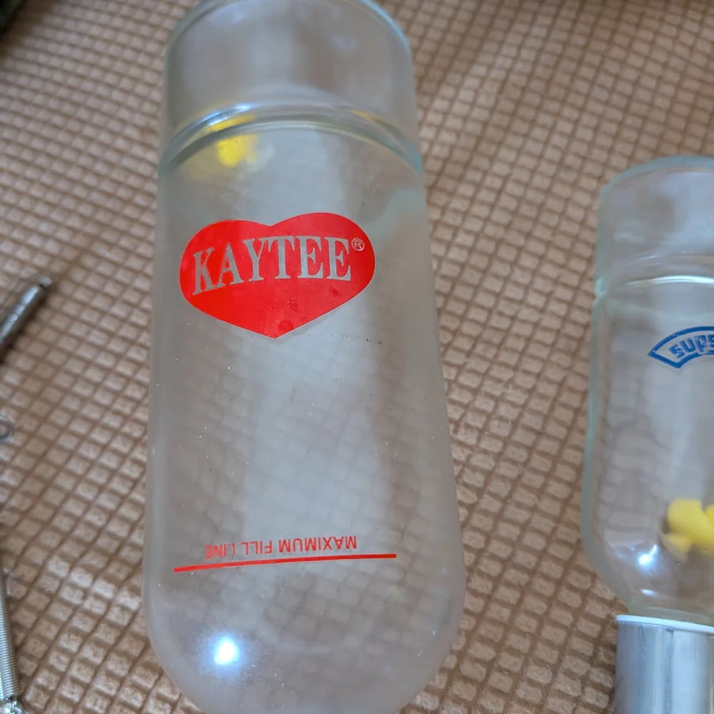 Kaytee Clear Water Bottle Set - Red and Blue